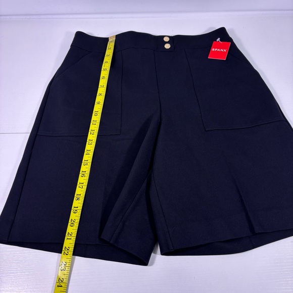 SPANX Ponte Button Tab Black High-Waist Bermuda Shorts Front Pockets Size XL - Picture 4 of 9